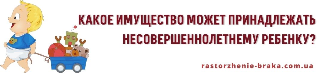 Какое имущество может принадлежать несовершеннолетнему ребенку?