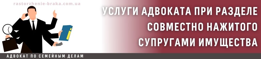 Услуги адвоката при разделе совместно нажитого супругами имущества
